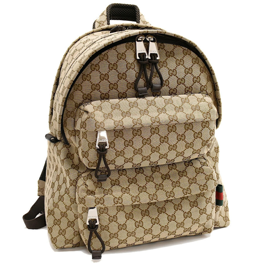Gucci Backpack Rucksack Daybag GG Canvas Jacquard Beige Cream